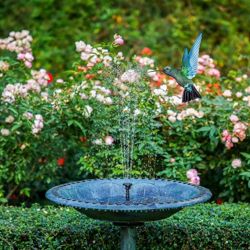 AISITIN 3.5W Solar Bird Bath Fountain Pump, Solar Fountain Pump for Bird Bath with 6 Nozzles, Solar Powered Water Fountain Pump for Garden, Ponds, Pool, Fish Tank, Aquarium and Outdoor, Black - Image 2